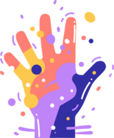 rainbow hands in flat style isolated on background png