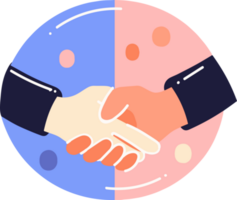 Handshake Friendship in flat style isolated on background png