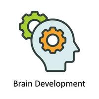 Brain Development  Vector   Fill outline  Icon Design illustration. Digital Marketing  Symbol on White background EPS 10 File