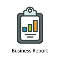 Business Report Vector   Fill outline  Icon Design illustration. Digital Marketing  Symbol on White background EPS 10 File