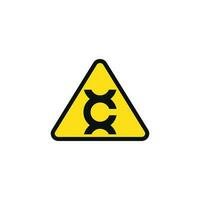 Carcinogen caution warning symbol design vector