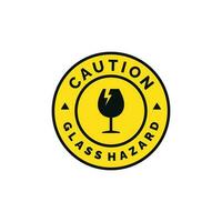 Glass hazard caution warning symbol design vector