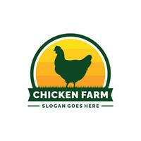 Chicken farm logo design vector. Livestock logo vector