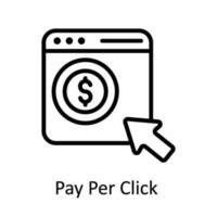 Pay Per Click  Vector    outline  Icon Design illustration. Digital Marketing  Symbol on White background EPS 10 File