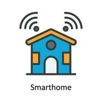 Smart home  Vector Fill outline Icon Design illustration. Network and communication Symbol on White background EPS 10 File