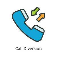 Call Diversion  Vector Fill outline Icon Design illustration. Network and communication Symbol on White background EPS 10 File