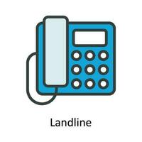 Landline  Vector Fill outline Icon Design illustration. Network and communication Symbol on White background EPS 10 File