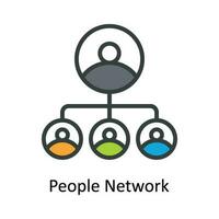 People Network  Vector Fill outline Icon Design illustration. Network and communication Symbol on White background EPS 10 File