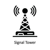 Signal Tower  Vector Solid  Icon Design illustration. Network and communication Symbol on White background EPS 10 File