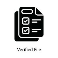 Verified File  Vector Solid  Icon Design illustration. Network and communication Symbol on White background EPS 10 File