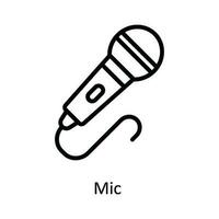 Mic   Vector  outline Icon Design illustration. Network and communication Symbol on White background EPS 10 File