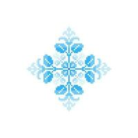 Cross stitch snowflake on white background. vector