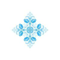 Cross stitch snowflake on white background. vector