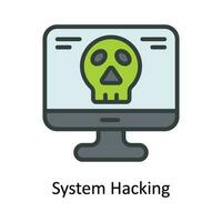 System Hacking Vector Fill outline Icon Design illustration. Cyber security  Symbol on White background EPS 10 File