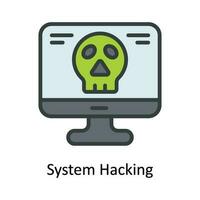 System Hacking Vector Fill outline Icon Design illustration. Cyber security  Symbol on White background EPS 10 File