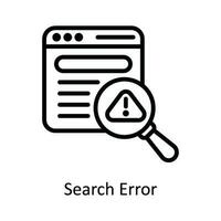 Search Error Vector  outline Icon Design illustration. Cyber security  Symbol on White background EPS 10 File