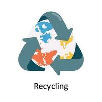 Recycling Vector Flat Icon Design illustration. Nature and ecology Symbol on White background EPS 10 File