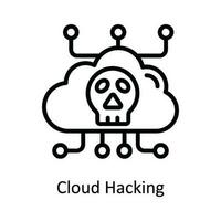 Cloud Hacking Vector  outline Icon Design illustration. Cyber security  Symbol on White background EPS 10 File