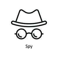 Spy Vector  outline Icon Design illustration. Cyber security  Symbol on White background EPS 10 File