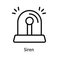 sirena vector contorno icono diseño ilustración. ciber seguridad símbolo en blanco antecedentes eps 10 archivo