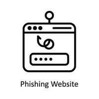 Phishing Website Vector  outline Icon Design illustration. Cyber security  Symbol on White background EPS 10 File