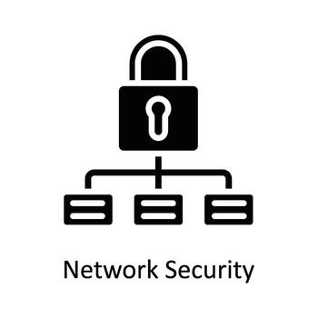 Network Security Vector  solid Icon Design illustration. Cyber security  Symbol on White background EPS 10 File