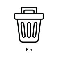 Bin Vector  outline Icon Design illustration. Cyber security  Symbol on White background EPS 10 File