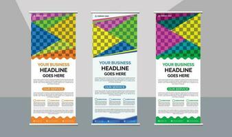 Modern vertical roll up banner design vector