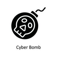 Cyber Bomb Vector  solid Icon Design illustration. Cyber security  Symbol on White background EPS 10 File