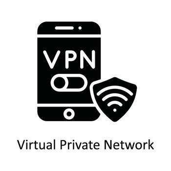 Virtual Private Network  Vector  solid Icon Design illustration. Cyber security  Symbol on White background EPS 10 File