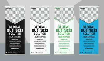 Modern Corporate Business Roll-Up Banner Design Template with multiple Color vector