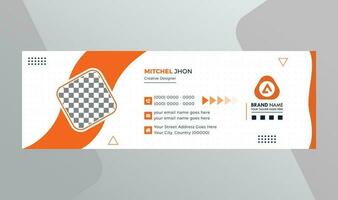 Modern email signature and professional email footer template design vector