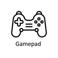 Gamepad  Vector   outline Icon Design illustration. Multimedia Symbol on White background EPS 10 File