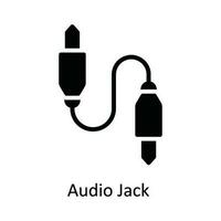 Audio Jack Vector   solid Icon Design illustration. Multimedia Symbol on White background EPS 10 File