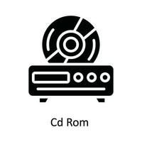 Cd Rom Vector   solid Icon Design illustration. Multimedia Symbol on White background EPS 10 File