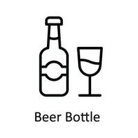 Beer Bottle Vector outline Icon Design illustration. Food and Drinks Symbol on White background EPS 10 File