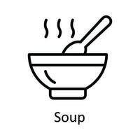 Soup Vector outline Icon Design illustration. Food and drinks Symbol on White background EPS 10 File