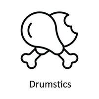 Drum stick Vector outline Icon Design illustration. Food and drinks Symbol on White background EPS 10 File