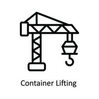 Container Lifting  Vector   outline Icon Design illustration. Shipping and delivery Symbol on White background EPS 10 File