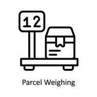 Parcel Weighing Vector   outline Icon Design illustration. Shipping and delivery Symbol on White background EPS 10 File