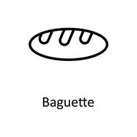 Baguette Vector outline Icon Design illustration. Food and Drinks Symbol on White background EPS 10 File