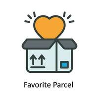Favorite Parcel  Vector  Fill outline Icon Design illustration. Shipping and delivery Symbol on White background EPS 10 File