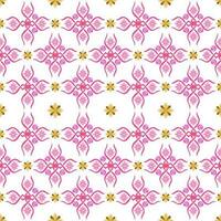 Floral Cross Stitch Embroidery on white background.geometric ethnic oriental seamless pattern traditional.Aztec style abstract vector illustration.design for texture,fabric,clothing,wrapping,sarong.