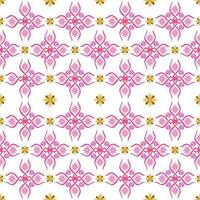 Floral Cross Stitch Embroidery on white background.geometric ethnic oriental seamless pattern traditional.Aztec style abstract vector illustration.design for texture,fabric,clothing,wrapping,sarong.