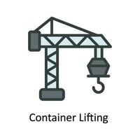 Container Lifting  Vector  Fill outline Icon Design illustration. Shipping and delivery Symbol on White background EPS 10 File