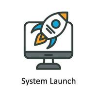 System Launch  Vector   Fill outline  Icon Design illustration. Digital Marketing  Symbol on White background EPS 10 File