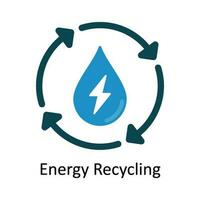 Energy Recycling Vector Flat Icon Design illustration. Nature and ecology Symbol on White background EPS 10 File