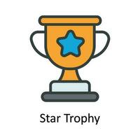 Star Trophy  Vector   Fill outline  Icon Design illustration. Digital Marketing  Symbol on White background EPS 10 File