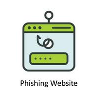 Phishing Website Vector Fill outline Icon Design illustration. Cyber security  Symbol on White background EPS 10 File