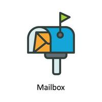 Mailbox  Vector Fill outline Icon Design illustration. Network and communication Symbol on White background EPS 10 File